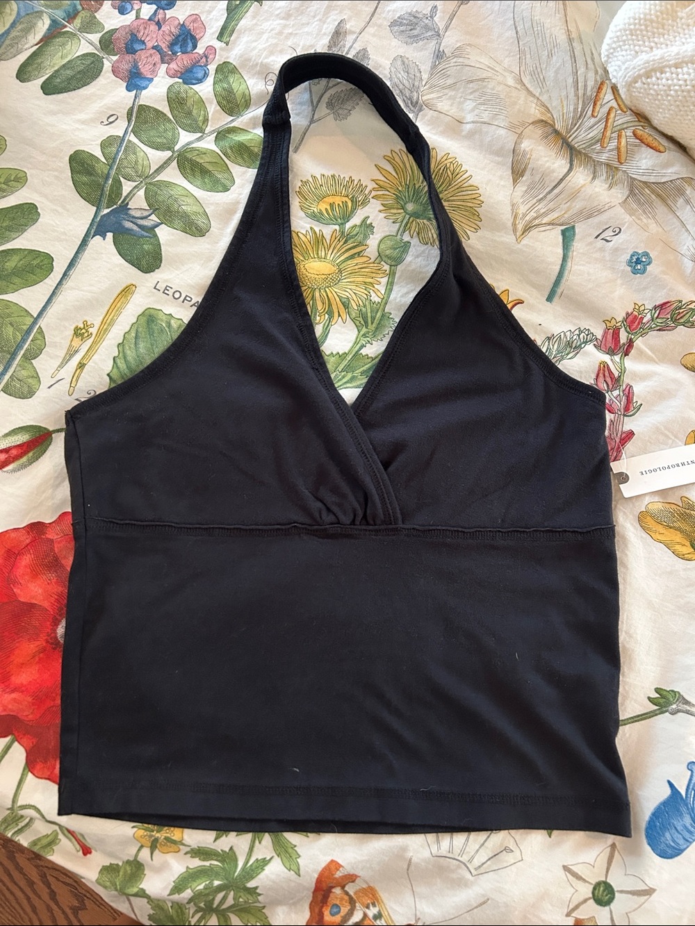 Pilcro Black Halter Crop Top, M, NWT